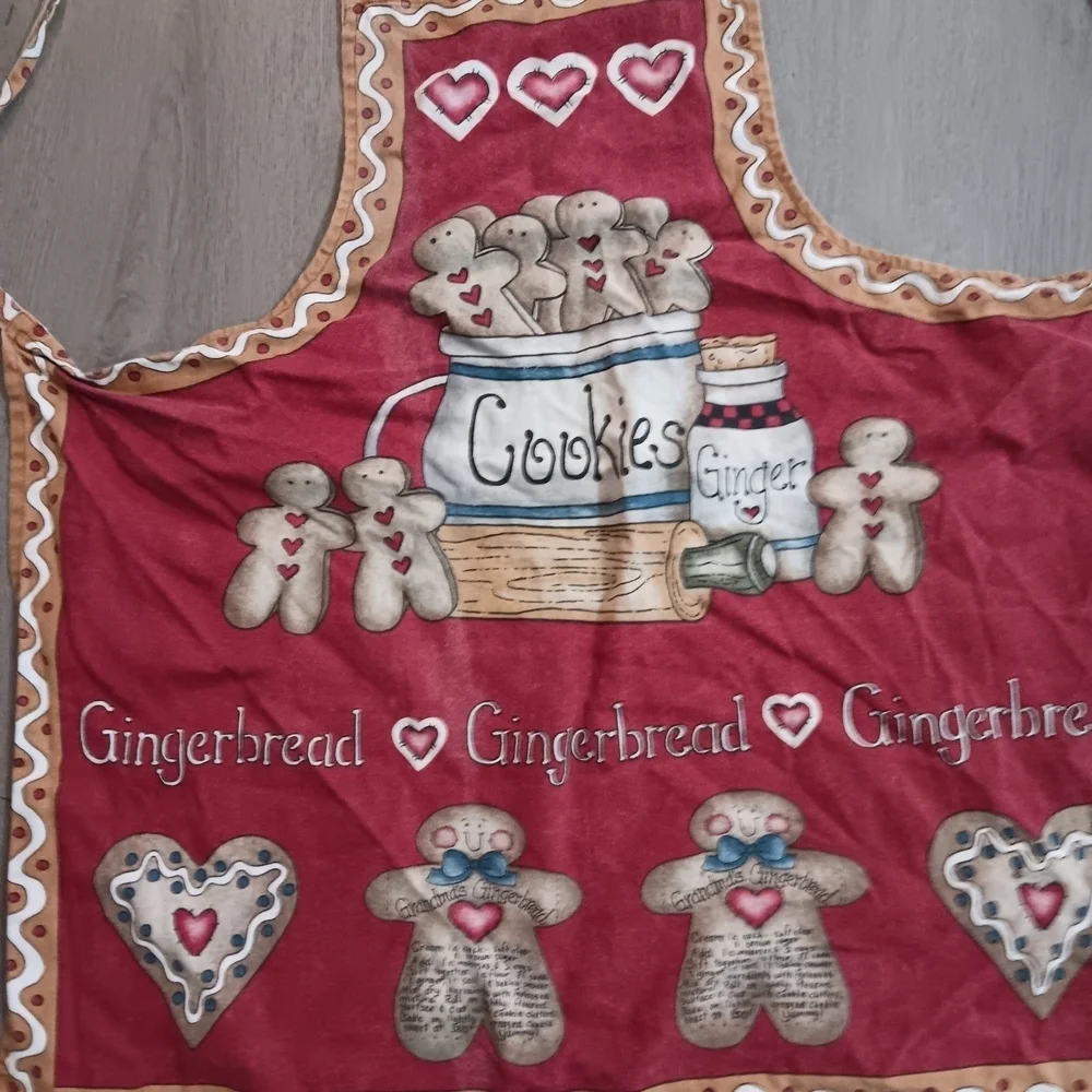 Gingerbread Themed Apron with Heart Details